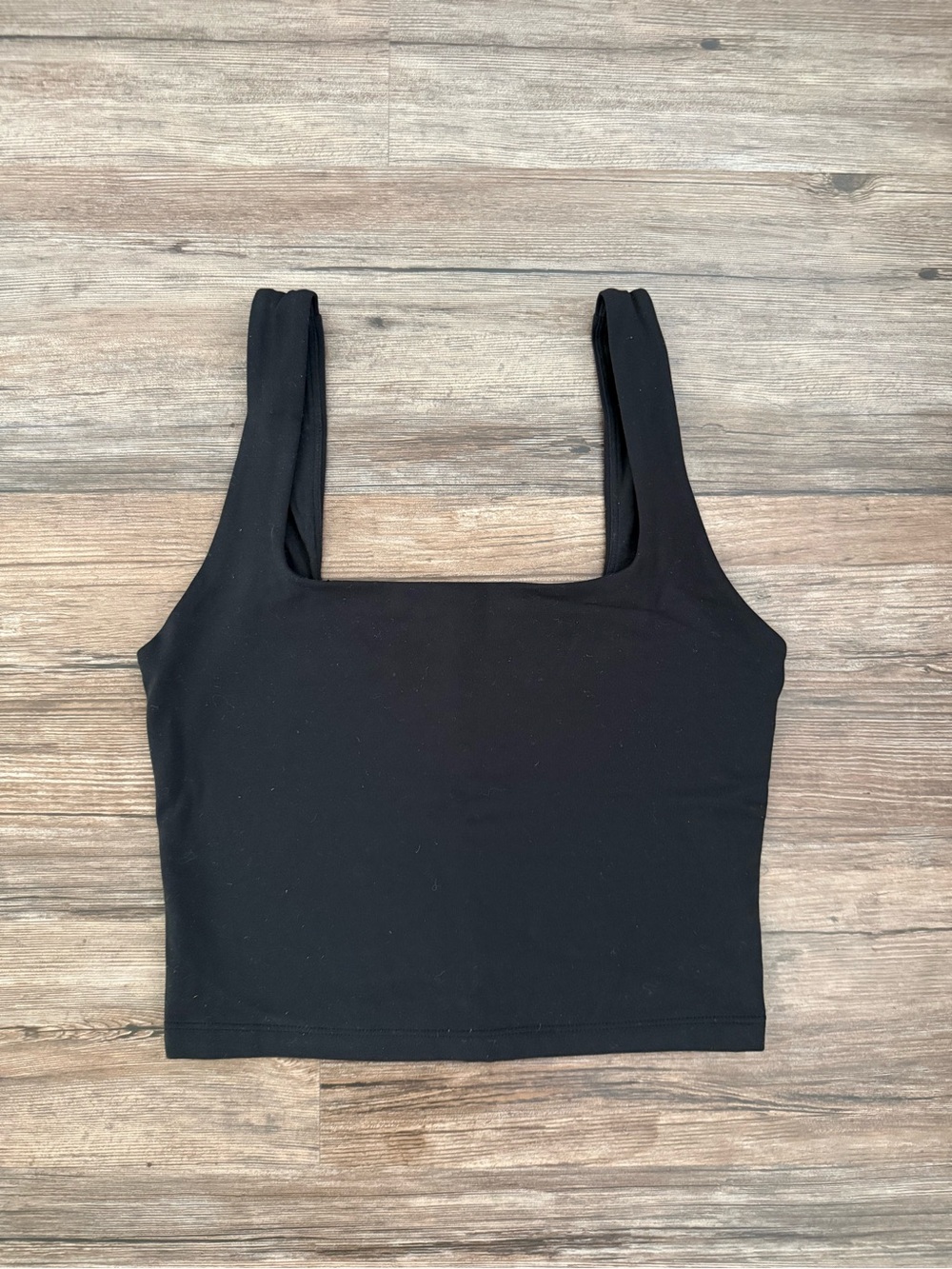 Black Workout Cropped Tank Buttery Soft Double Lined Size S